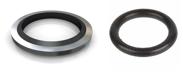 سمت راست: آب‌بند O-Ring و سمت چپ: آب‌بند Bonded Seal